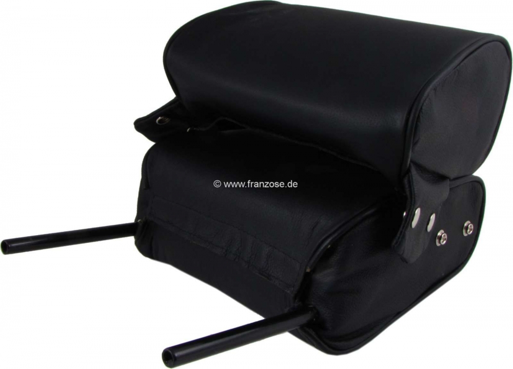 Sonstige-Citroen - Smalle hoofdsteun (2-delig), geschikt voor Citroen DS. Zwart leder. Per stuk. Van bovenaf 