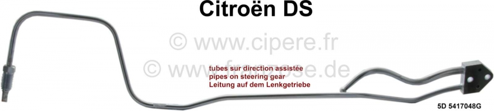 Citroen-DS-11CV-HY - Hydraulische leiding op de stuurinrichting (stuurbekrachtiging - tandheugelbehuizing). Ges