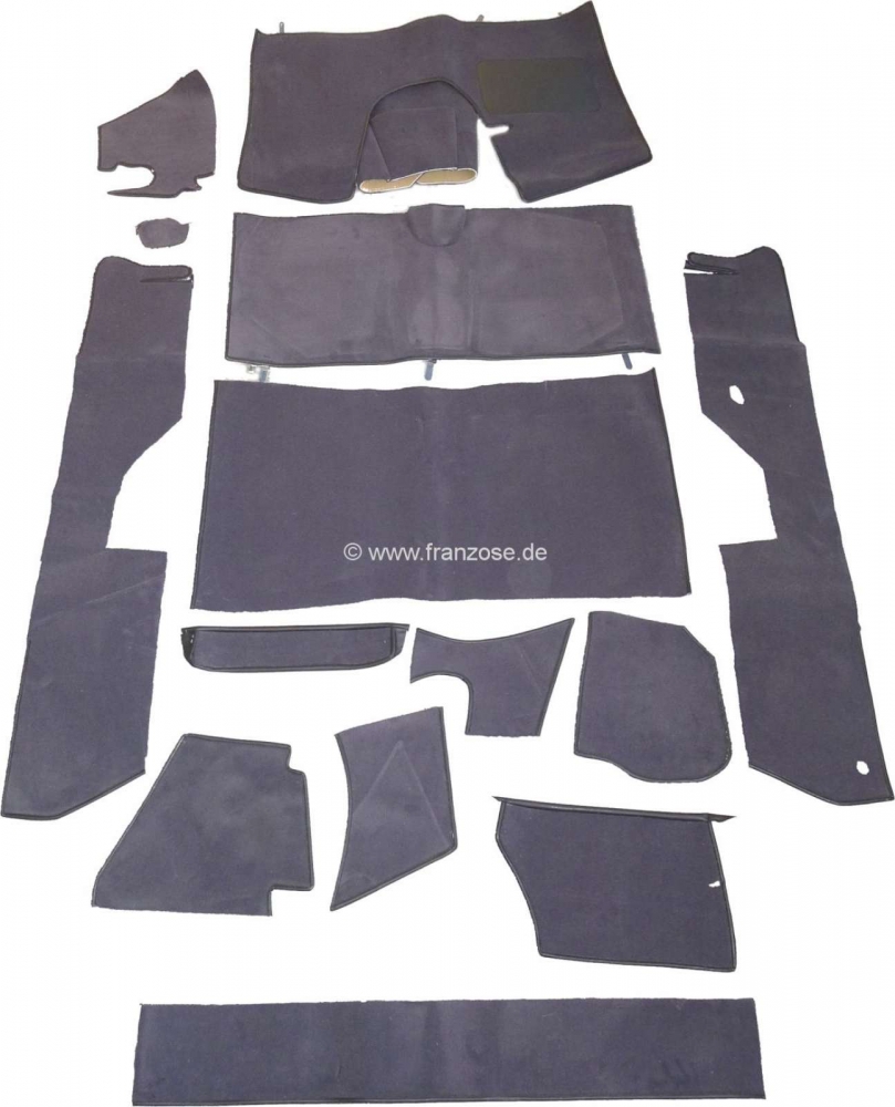 Sonstige-Citroen - DS Non Pallas, tapijtset 14 stuks, kleur donkergrijs, voor ombouw van normale DS naar Pall