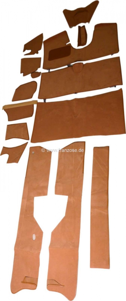 Citroen-DS-11CV-HY - DS Pallas, tapijtset 14 stuks, voor Citroen DS Pallas. Kleur: lichtbruin. Goede kwaliteit.