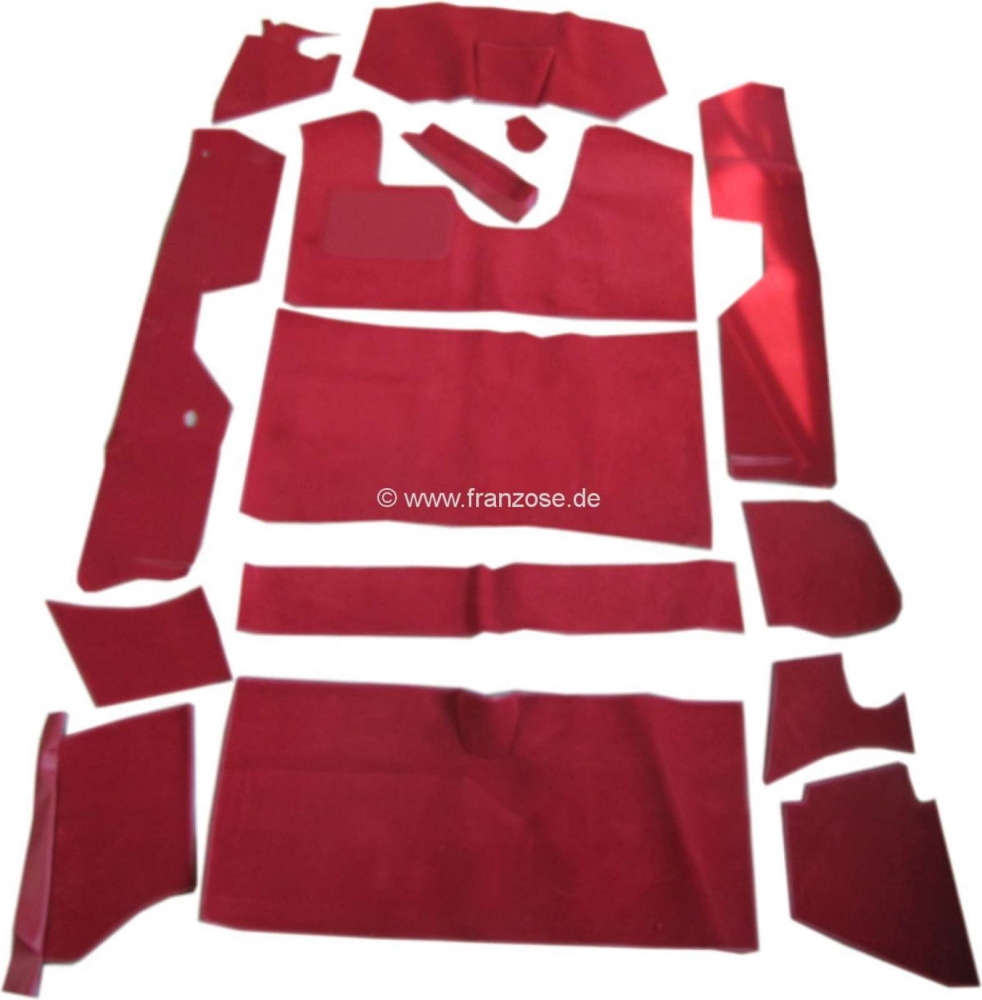 Sonstige-Citroen - DS Pallas, tapijtset 14 stuks, voor Citroen DS Pallas. Kleur: rood. Goede kwaliteit. De ta