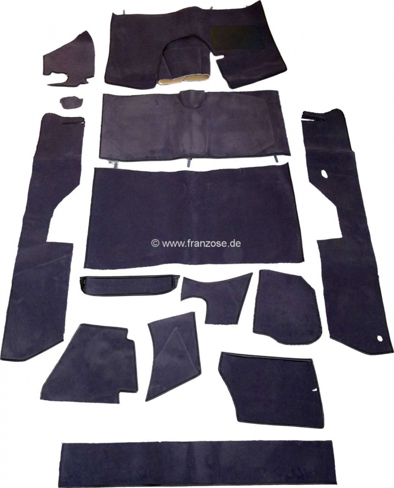 Sonstige-Citroen - DS Pallas, tapijtset 14 stuks, voor Citroen DS Pallas. Kleur: donkergrijs. Goede kwaliteit