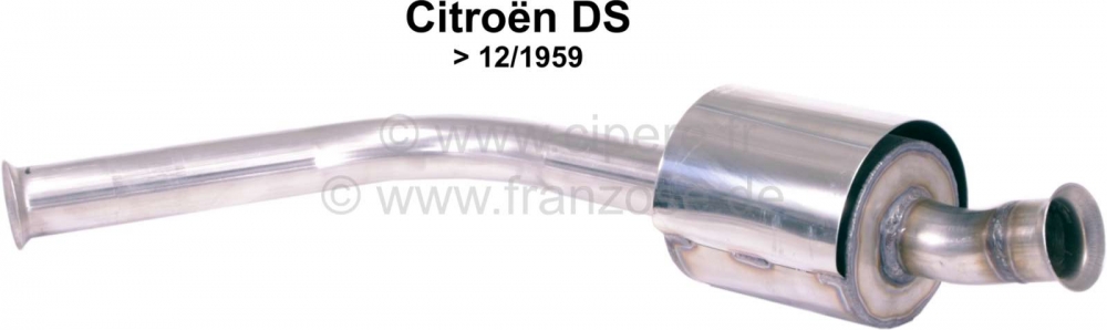 Citroen-DS-11CV-HY - DS >59, spruitstukpijp met geluiddemper, gemaakt van roestvrij staal. Geschikt voor Citroe