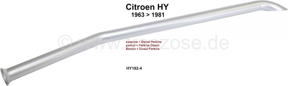 Citroen-DS-11CV-HY - Achterste uitlaatpijp (tailpipe). Geschikt voor Citroen HY, vanaf modeljaar 1963, voor ben
