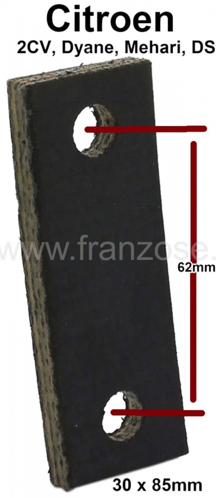 Citroen-DS-11CV-HY - Bevestiging uitlaatpijp. Rubber, korte versie. Geschikt voor Citroen DS + HY. Of. Nr. DS18