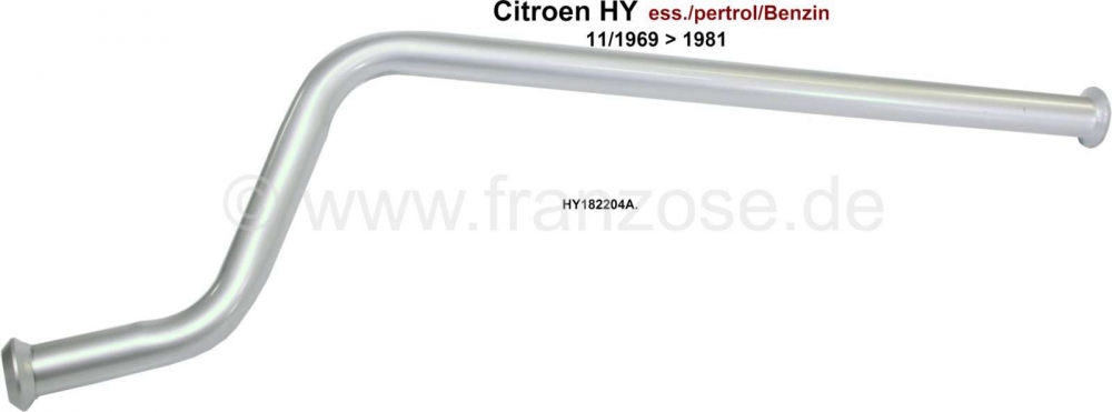 Citroen-DS-11CV-HY - Midden uitlaatpijp, tussen voordemper + uitlaatpijp. Geschikt voor Citroen HY, vanaf bouwj
