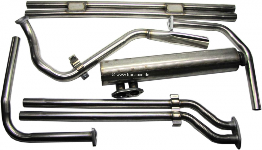 Citroen-DS-11CV-HY - Roestvrijstalen uitlaatsysteem. Geschikt voor Citroen 15CV.