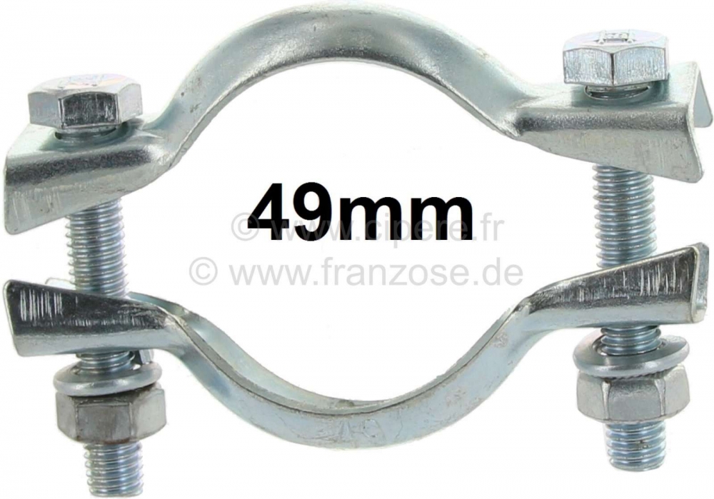 Citroen-DS-11CV-HY - Uitlaatklem (klem) 49mm. Geschikt voor Citroen HY, met Indenor diesel.