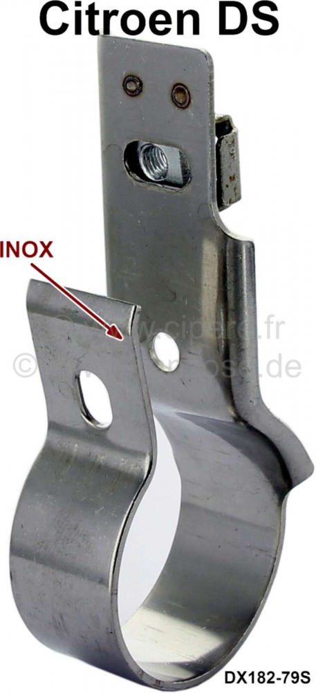 Citroen-DS-11CV-HY - Uitlaatklem met beugel (gemaakt van roestvrij staal), voor het bevestigen van de flexibele