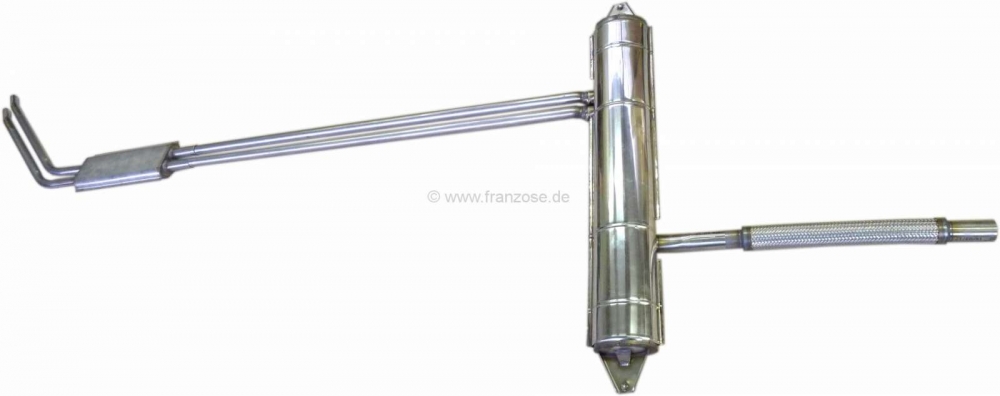 Citroen-DS-11CV-HY - DS vanaf 65, roestvrijstalen uitlaatsysteem compleet, zonder montagemateriaal. Geschikt vo