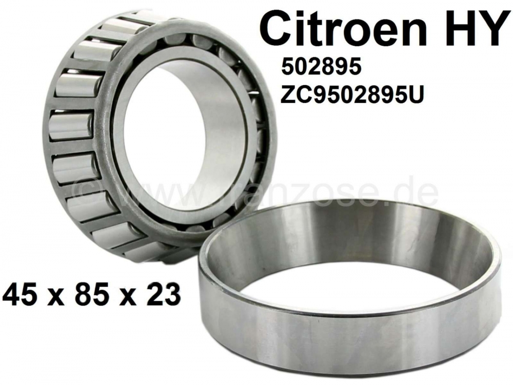 Citroen-DS-11CV-HY - Differentieel lager binnenin. Geschikt voor Citroen HY, alle modeljaren. Afmetingen: 45 x 