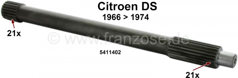 Sonstige-Citroen - Ingaande as van de transmissie (primaire as). Geschikt voor Citroen DS, vanaf modeljaar 19