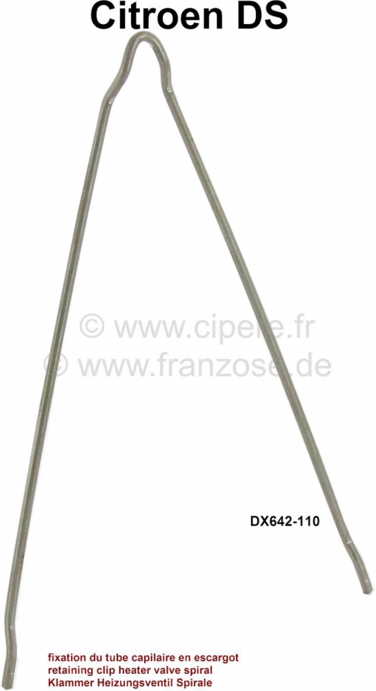 Citroen-DS-11CV-HY - Bevestigingsclip voor verwarmingsklep (bobine). Geschikt voor Citroën DS. Of. DX642-110