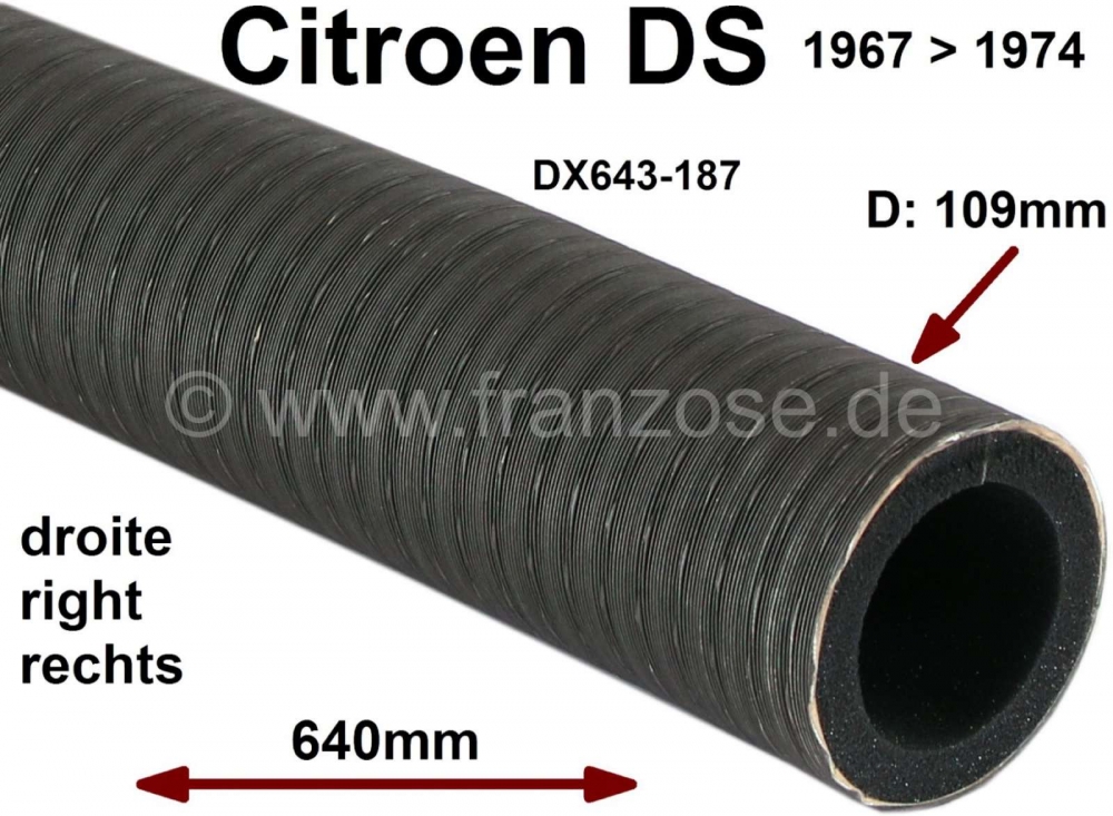 Sonstige-Citroen - Verse luchtslang rechts (in het spatbord), dik, (gevoerd-geïsoleerd. Geschikt voor Citroe