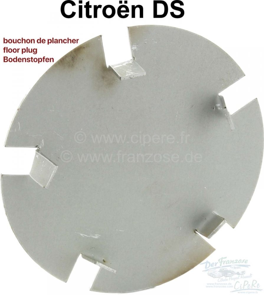 Citroen-DS-11CV-HY - Getande metalen vloerplug, voor Citroen DS.
