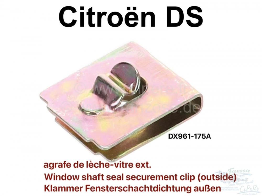 Citroen-DS-11CV-HY - Bevestigingsclip voor raamrubber (voor de buitenste afdichting). Geschikt voor Citroën DS
