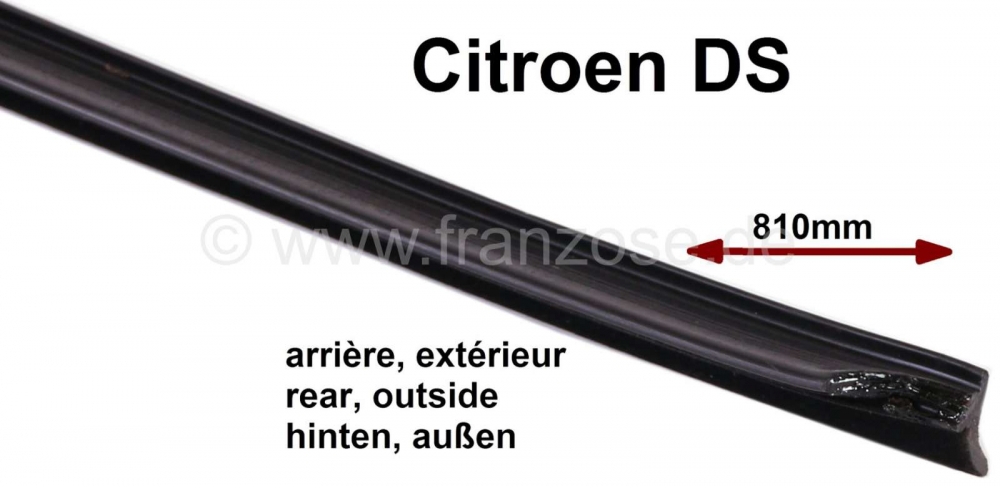 Citroen-DS-11CV-HY - Buitendichting van de vensteropening, voor de achterdeur. Geschikt voor Citroën DS. Lengt