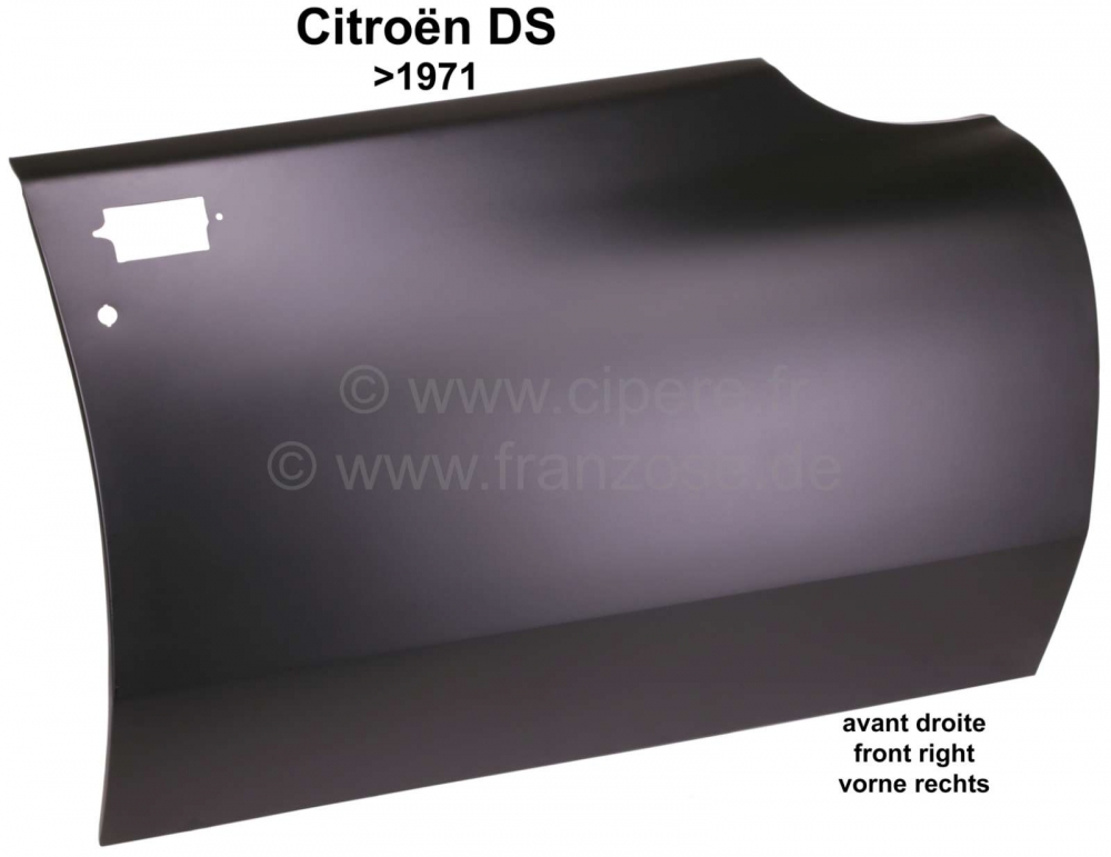 Sonstige-Citroen - Complete buitendeurplaat, rechtsvoor (verzonken deurgrepen). Geschikt voor Citroen DS, van