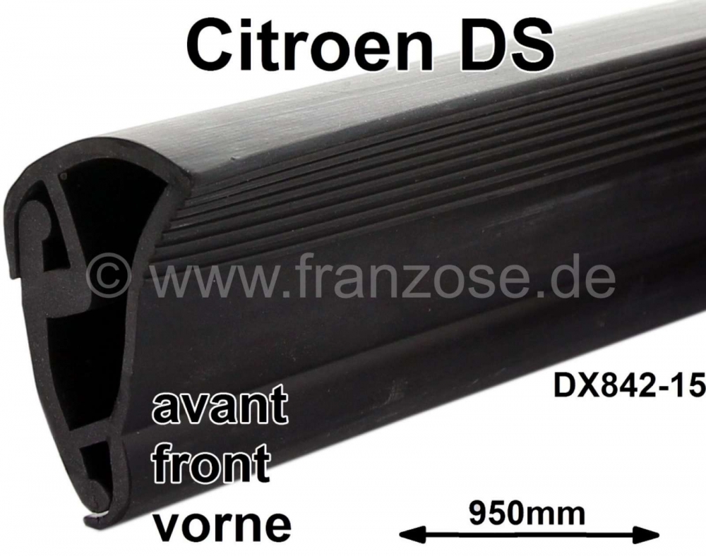 Citroen-DS-11CV-HY - Deurdichting onderaan vooraan (deurzijde), onderaan de deurbevestigingsrail. Per stuk. Ges