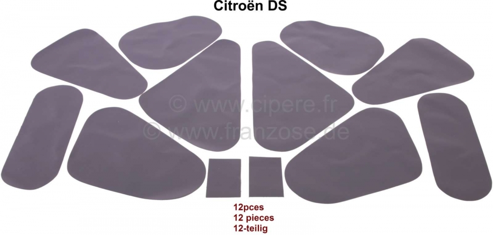 Citroen-DS-11CV-HY - Deurfolieset 12 stuks, voor alle 4 de deuren. Geschikt voor Citroën DS. De folies zijn op