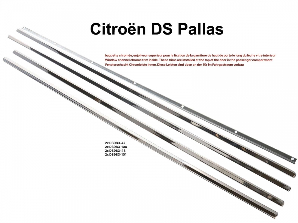 Sonstige-Citroen - Raamomlijsting chroom aan de binnenkant. Deze sierlijsten worden bovenaan de deur in het p