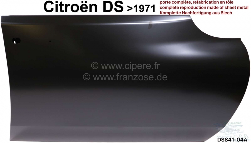 Sonstige-Citroen - Rechter voorportier (nieuw onderdeel). Geschikt voor Citroen DS, tot modeljaar 12/1970 (ve