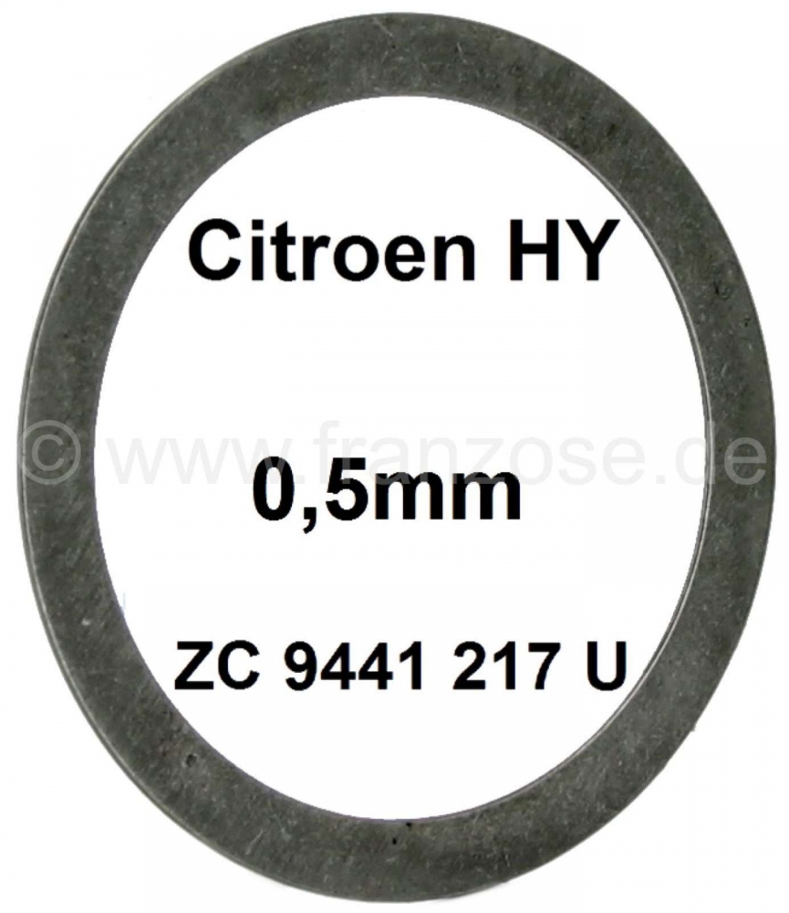 Citroen-DS-11CV-HY - Bovenste draagarm: Shim (0,5mm), voor de bovenste voorwielophangingsarm van de vooras. Afm