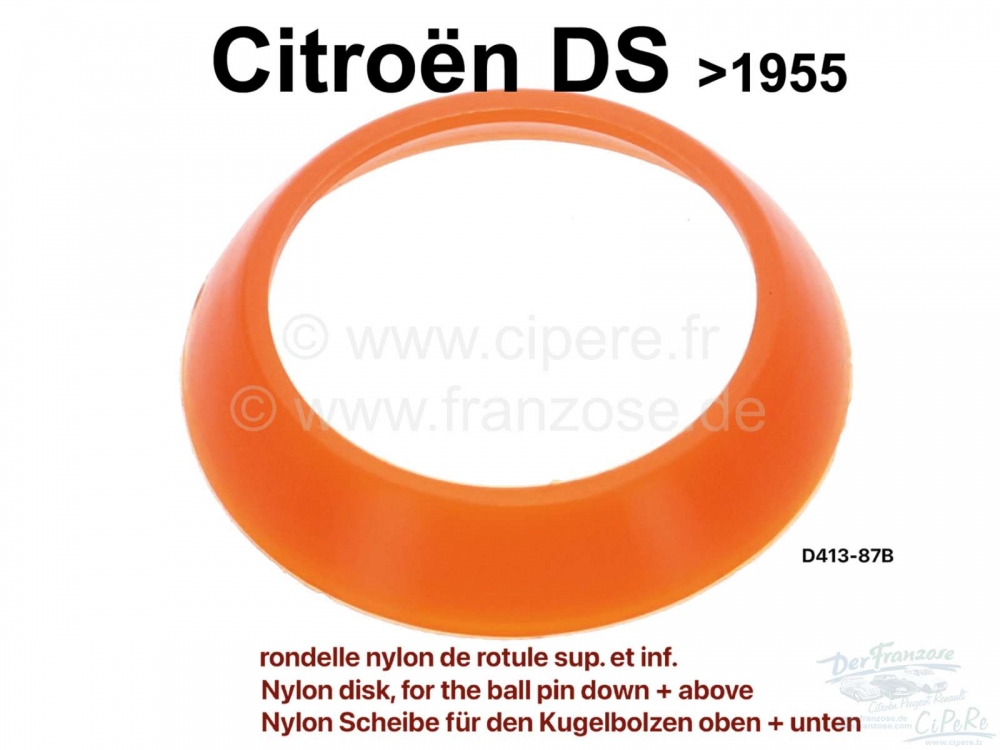 Sonstige-Citroen - Nylon schijf, voor de bovenste + onderste kogelbout. Geschikt voor Citroen DS, tot bouwjaa