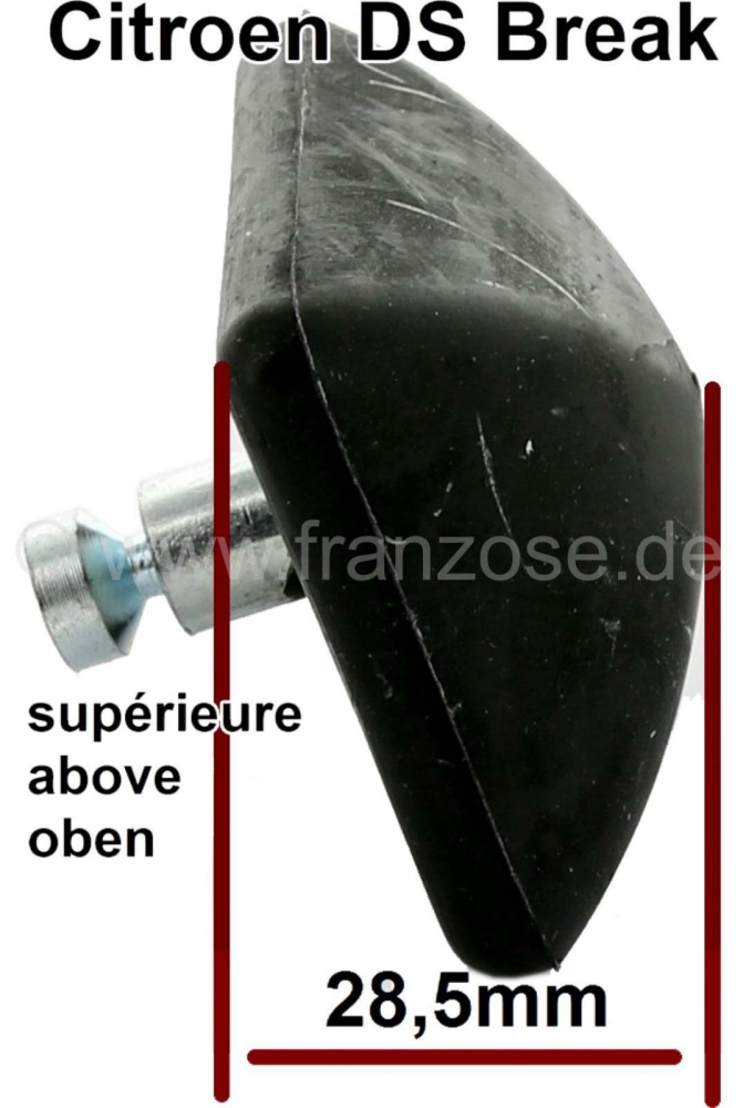 Sonstige-Citroen - Vierkante rubberen bumpstop, onderaan, voor de vooras. Geschikt voor Citroen DS Break + Ci