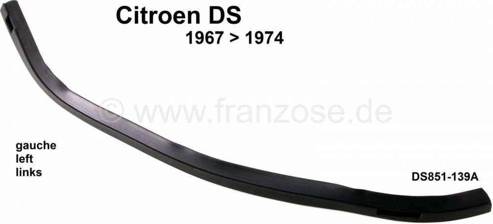 Citroen-DS-11CV-HY - Spatbord linksvoor. Rubber afdichting tussen spatbord en bumper. Geschikt voor Citroen DS,