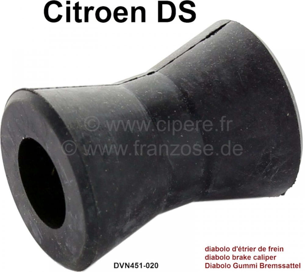 Citroen-DS-11CV-HY - Remklauw ophangrubber (diabolo rubber). Geschikt voor Citroen DS (remklauwophangrubber). O