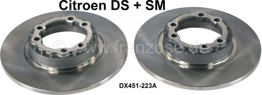 Citroen-DS-11CV-HY - Remschijven voor (2 stuks). Geschikt voor Citroen DS (alle modeljaren) + Citroen SM. Of. D