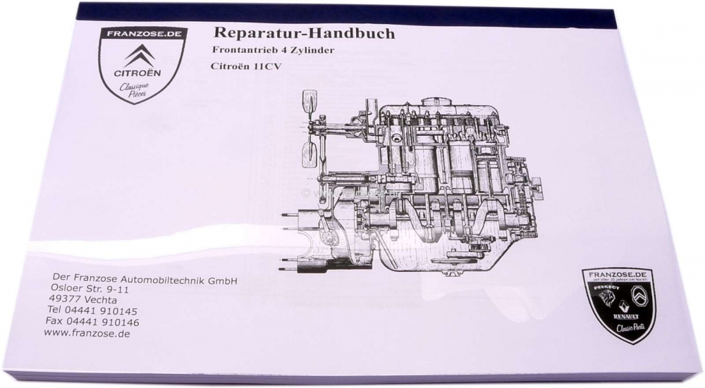 Citroen-DS-11CV-HY - Werkplaatshandboek 4 cilinder voorwielaandrijving ( 11CV ). Herdruk van de originele handl