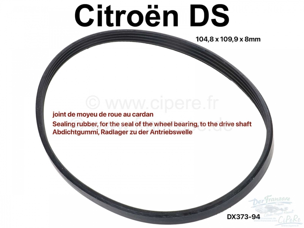 Citroen-DS-11CV-HY - Afdichtrubber voor het afdichten van het wiellager op de aandrijfas. Geschikt voor Citroë