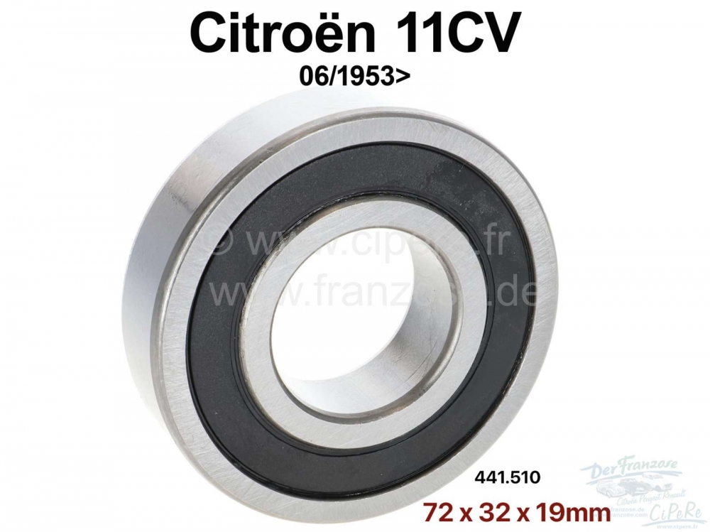 Citroen-DS-11CV-HY - Buitenste wiellager (met afdichtring), op de vooras. Geschikt voor Citroen 11CV, vanaf mod