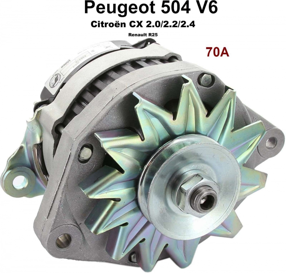 Renault - P 504/CX, dynamo (met geïntegreerde dynamoregelaar). Geschikt voor Peugeot 504 V6 (Coupe 