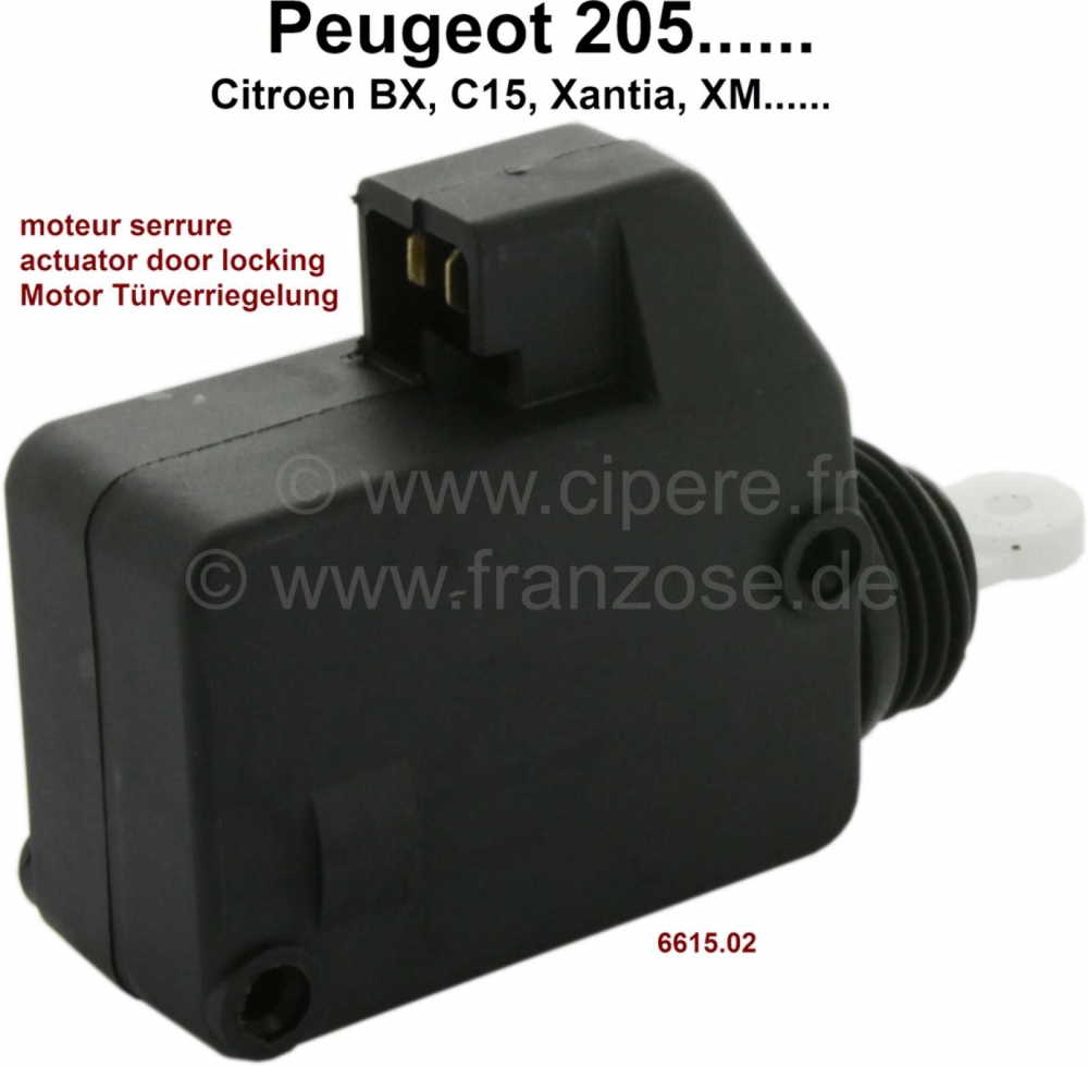 Citroen-2CV - Actuator voor het deurslot (bediening van de trekstang in het slot). Geschikt voor Peugeot