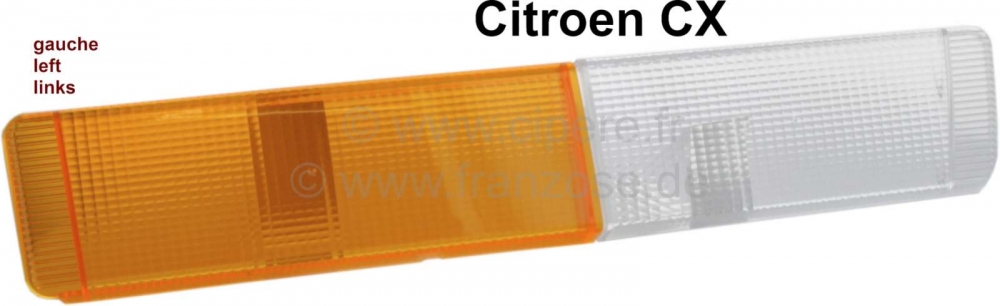 Sonstige-Citroen - CX, knipperlichtkap linksvoor. Kleur: oranje-wit. Geschikt voor Citroen CX 2 (kunststof bu