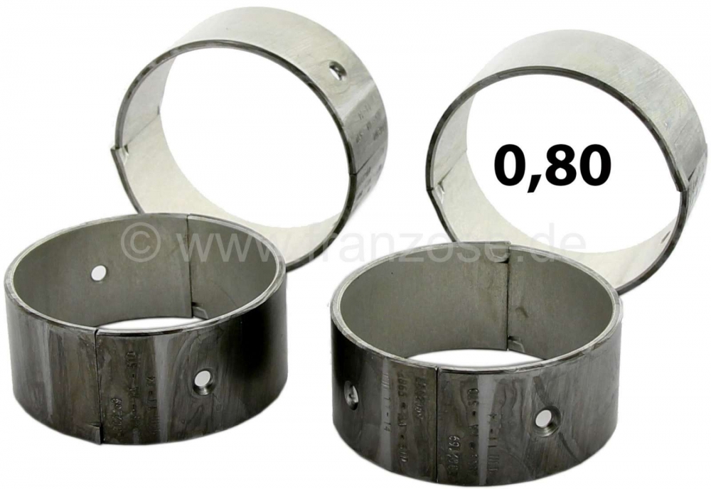 Renault - Drijfstanglager (complete set) voor benzinemotoren met 5 krukaslagers. Afmeting: 0,80 over