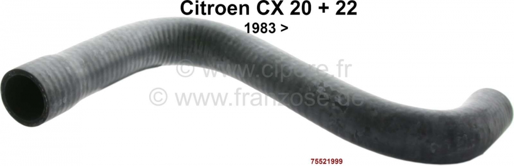 Sonstige-Citroen - CX, bovenste radiatorslang. Geschikt voor Citroen CX 20 + CX22, vanaf modeljaar 1983. Of. 