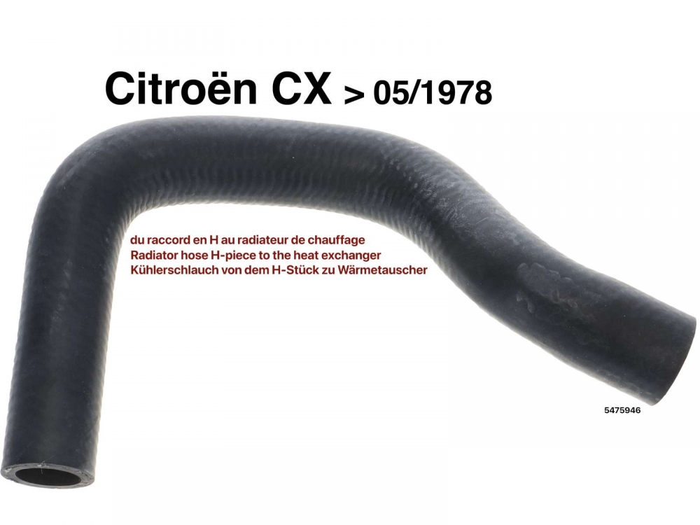 Sonstige-Citroen - CX, radiatorslang H-stuk naar de warmtewisselaar (kachel). Geschikt voor Citroen CX tot bo
