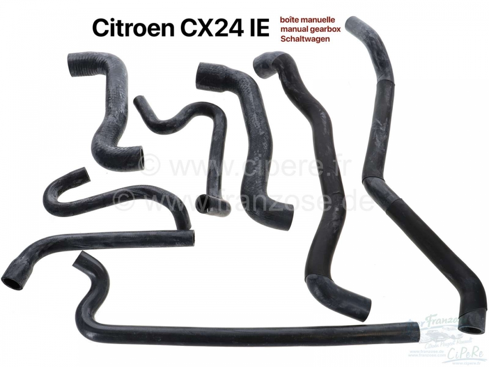 Sonstige-Citroen - CX24 IE, handgeschakelde versnellingsbak. Radiatorslangset voor CX24 IE met handgeschakeld