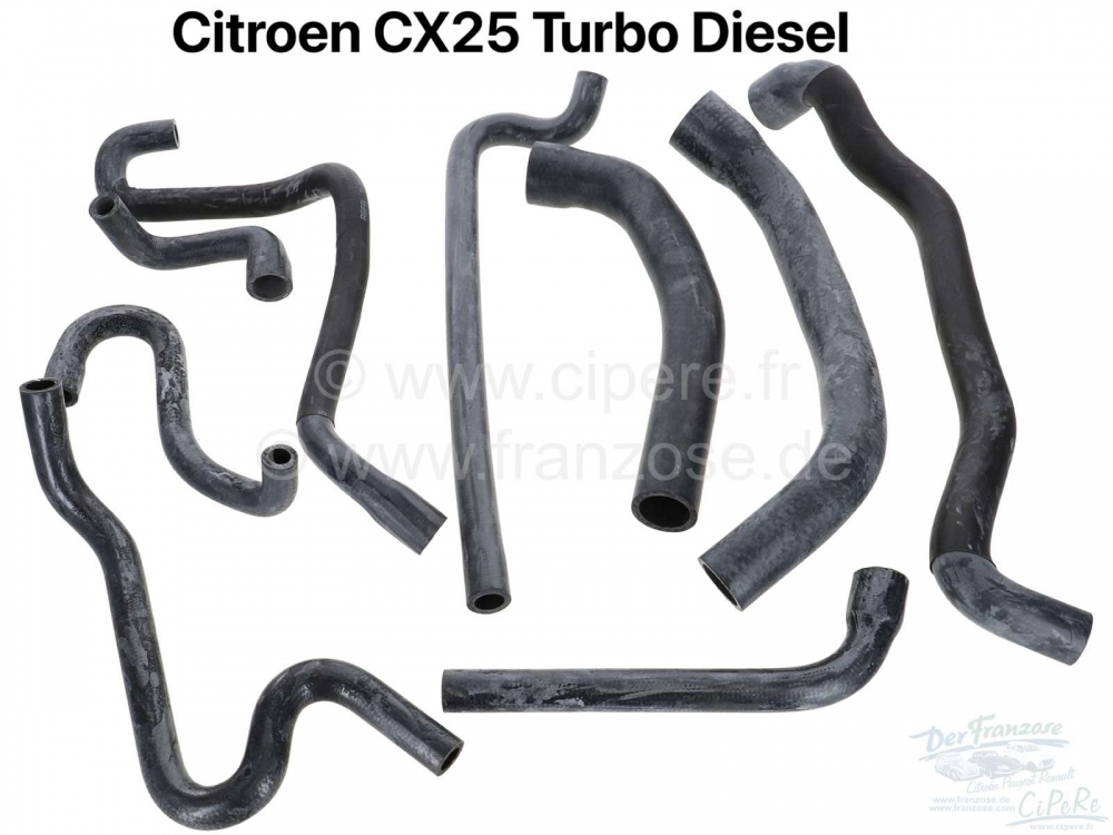 Sonstige-Citroen - CX25 TD, radiatorslangset voor CX25 TD (turbodiesel). De set bevat alle radiatorslangen in