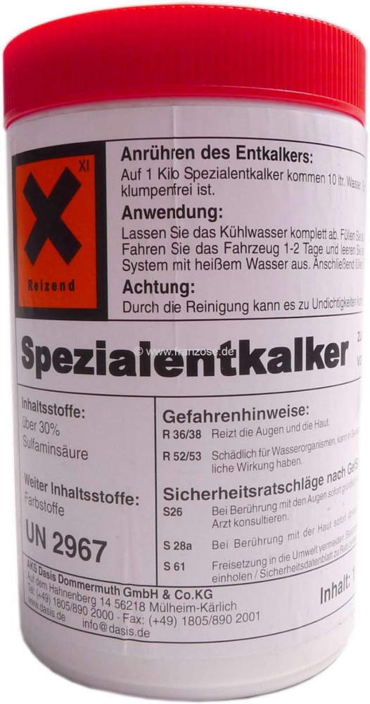 Alle - Ontkalker voor radiatoren. Voor het ontkalken van koperen en aluminium radiatoren. Toepass