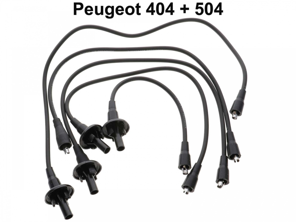 Peugeot - Bougiekabelset. Geschikt voor 404 (1.6L) alle modellen. Peugeot 504 (1.8L + Injectie). 504
