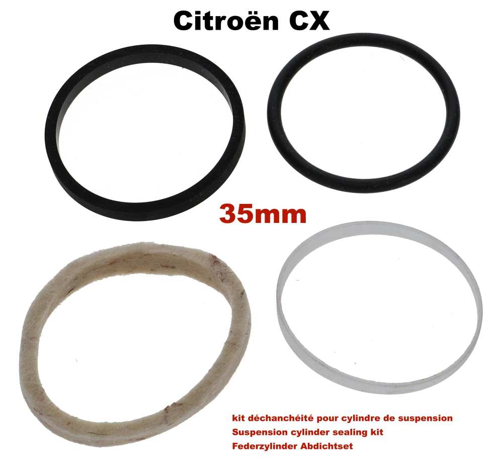 Sonstige-Citroen - Veercilinder afdichtingsset voor 35mm diameter. Geschikt voor Citroen CX.