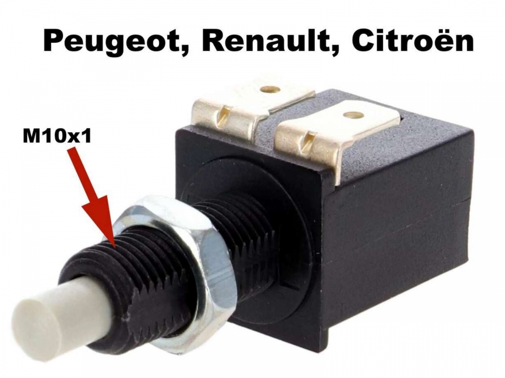 Alle - Remlichtschakelaar, 2-polig. Schroefdraad: M10 x 1. Geschikt voor Renault R4, R5, R16. Cit