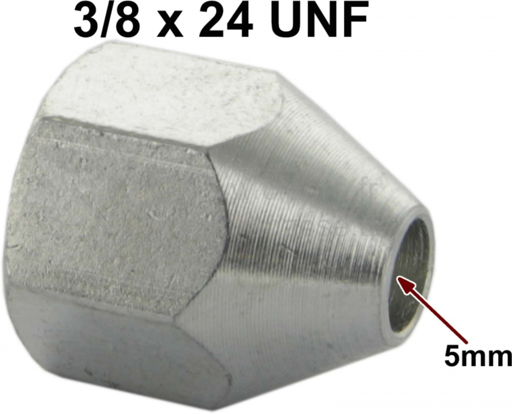 Sonstige-Citroen - Flare schroef 3/8x24UNF voor 5mm kabel. Totale lengte + breedte: 14 x 17,5mm