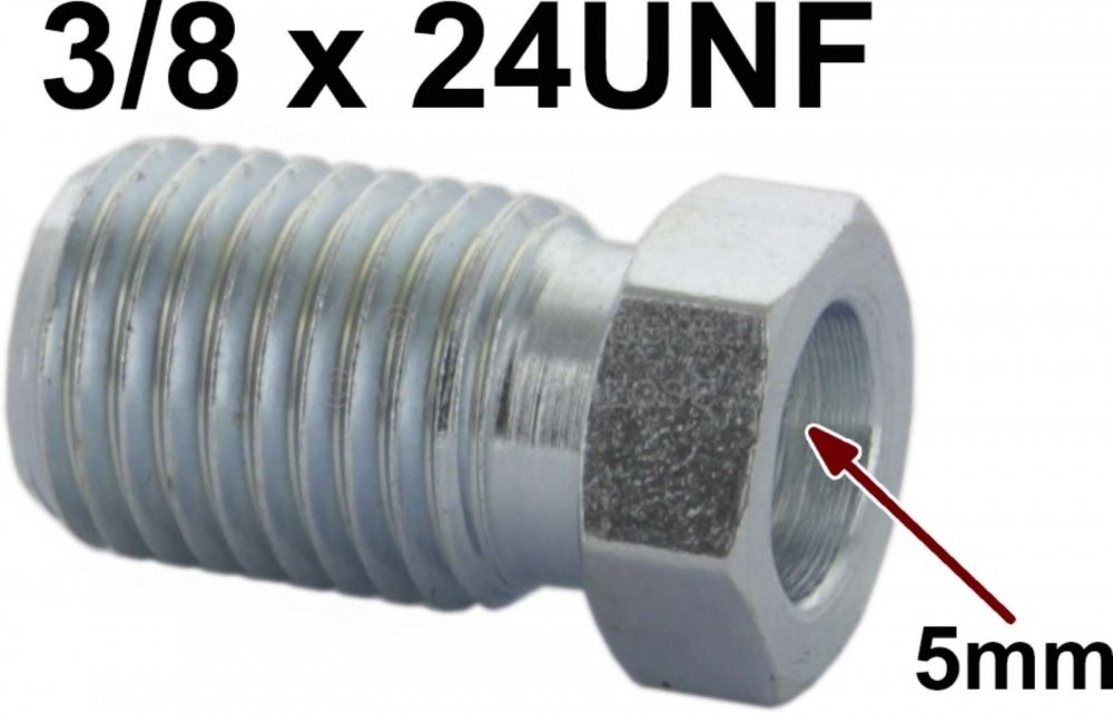 Sonstige-Citroen - Flare schroef 3/8x24UNF voor 5mm kabel. Totale lengte + breedte: 10 x 18mm