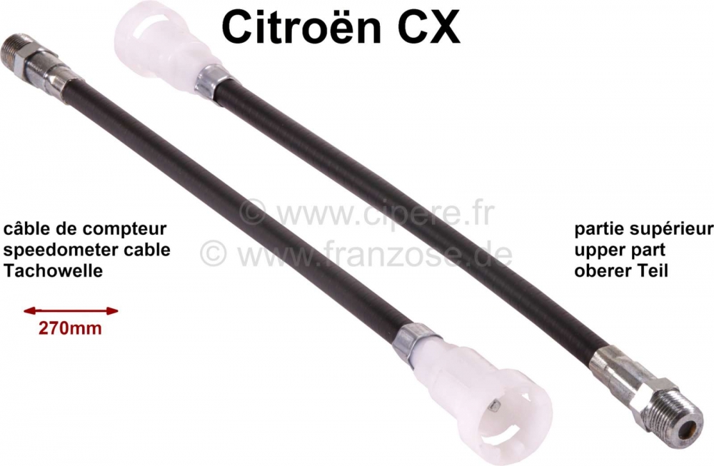 Sonstige-Citroen - Snelheidsmeterkabel CX 5 versnellingen, bovenste deel 270mm 5491143-95492738